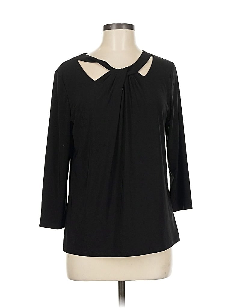 Pre-owned Kasper 3/4 Sleeve Blouse In Black