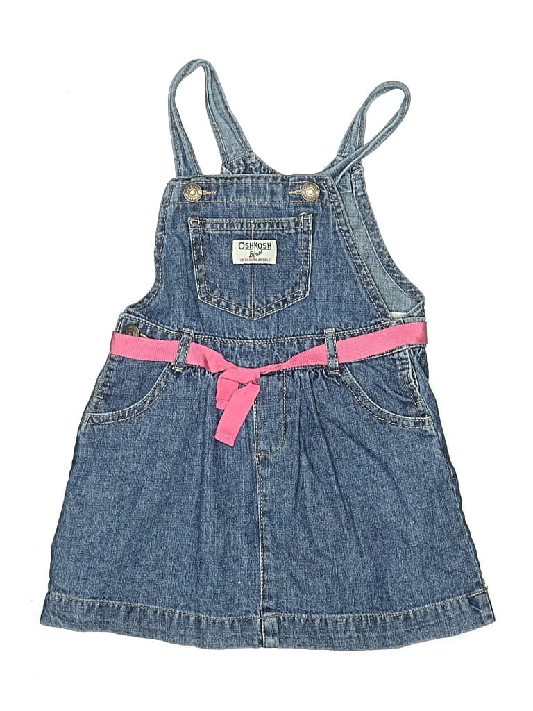 Pre-owned Oshkosh B'gosh Kids' Overall Dress In Blue