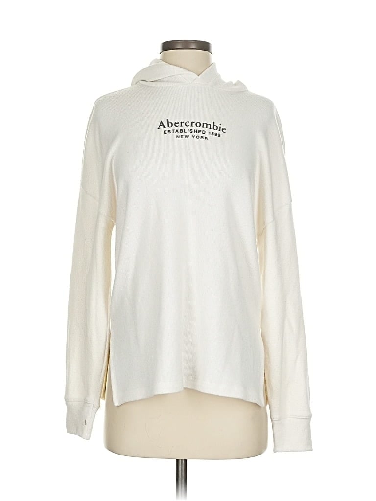Pre-owned Abercrombie & Fitch Pullover Hoodie In White