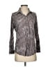 David Cline Stripes Brown Silver Long Sleeve Blouse Size S - photo 1