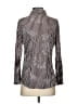 David Cline Stripes Brown Silver Long Sleeve Blouse Size S - photo 2