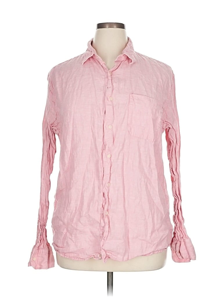 Pre-owned Uniqlo Long Sleeve Button Down Shirt In Pink