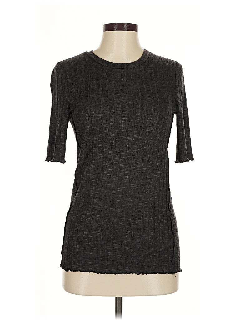 Pre-owned Michael Stars Short Sleeve Turtleneck In Gray