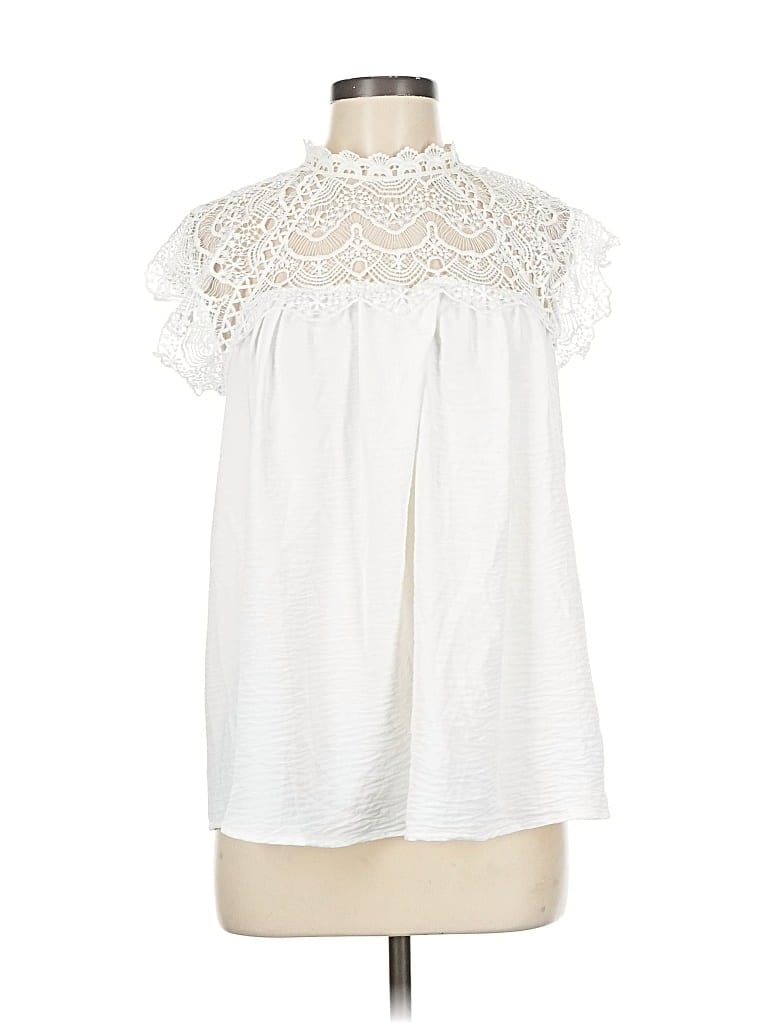 Pre-owned Rain Sleeveless Blouse In White