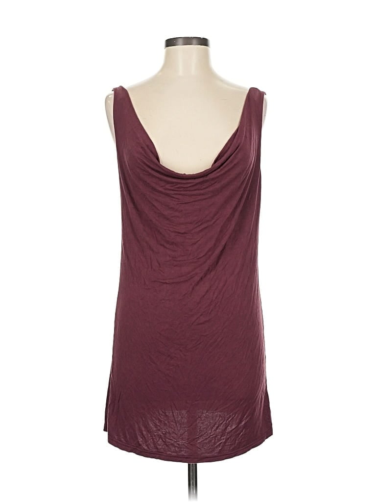 Pre-owned Pol Sleeveless Top Burgundy Cowl Neck Tops