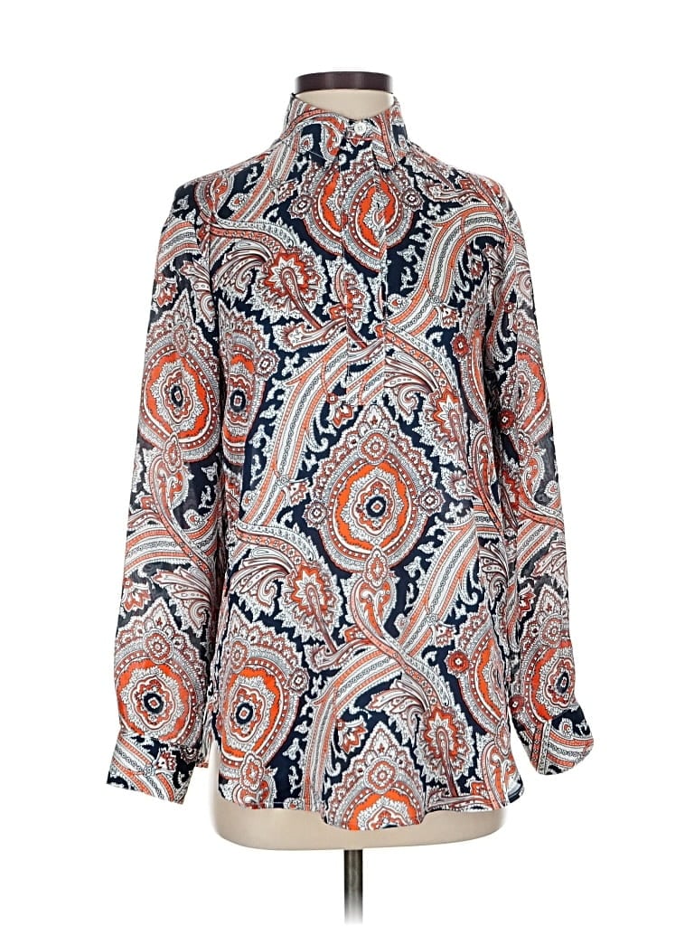 Pre-owned Michael Michael Kors Long Sleeve Blouse In Orange