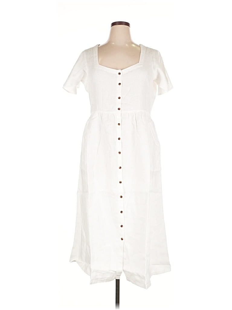 Pre-owned Lands' End Casual Dress In White