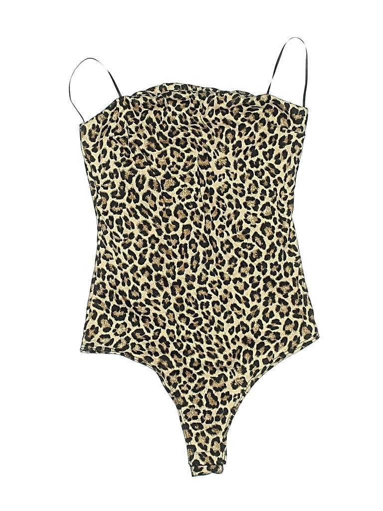 Pre-owned Live In The Moment Bodysuit In Gold