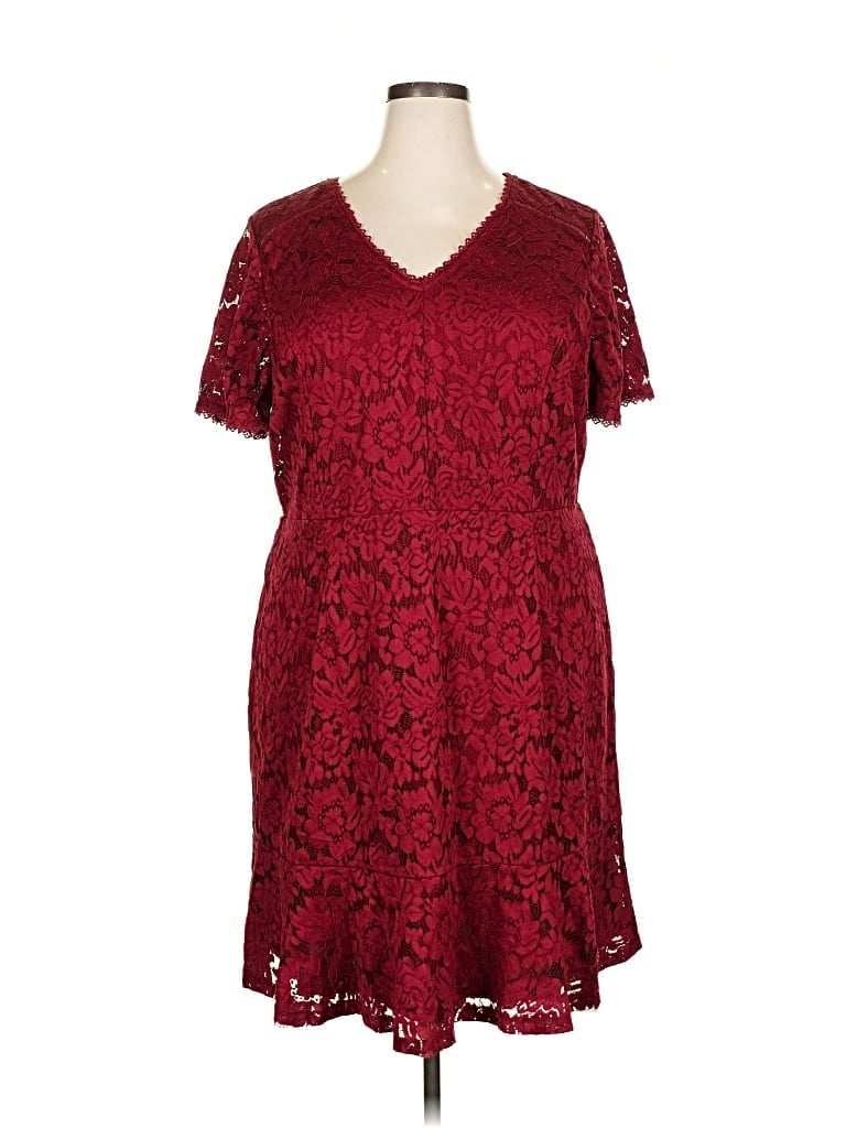 Pre-owned Skies Are Blue Casual Dress In Burgundy