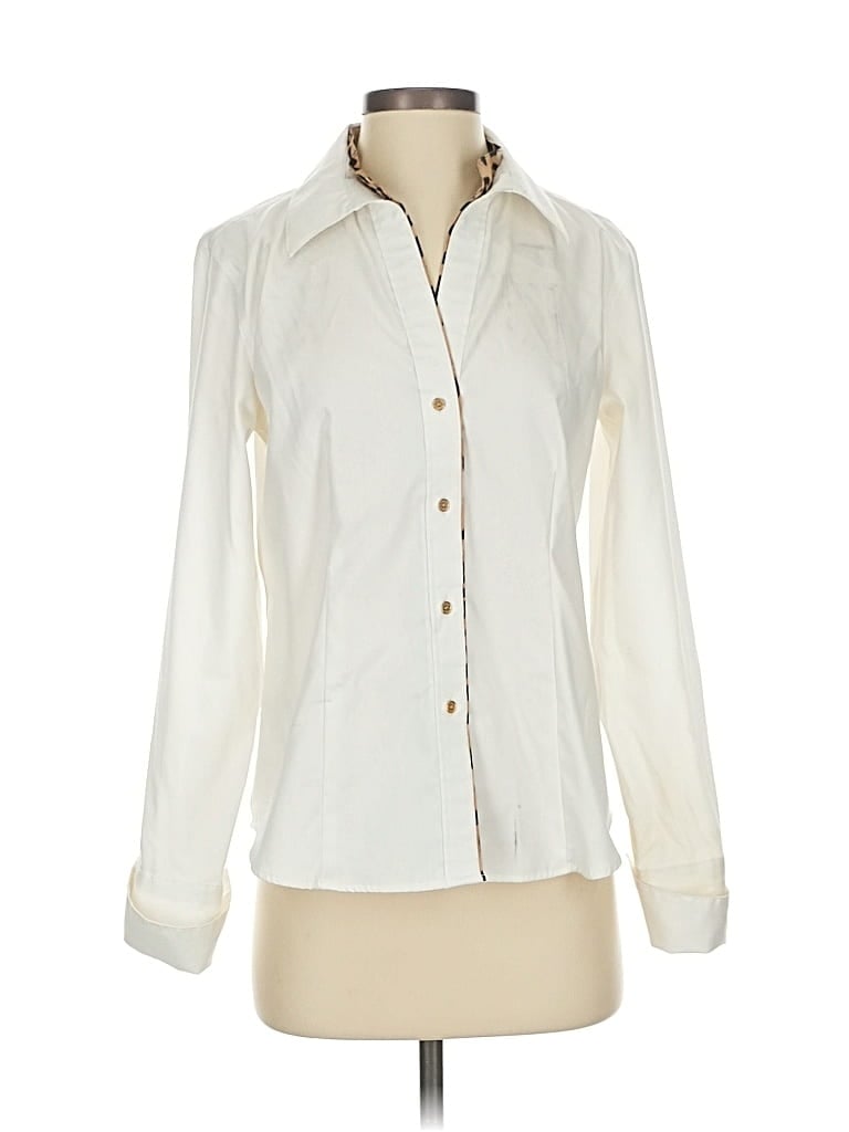 Pre-owned Calvin Klein Long Sleeve Blouse In White