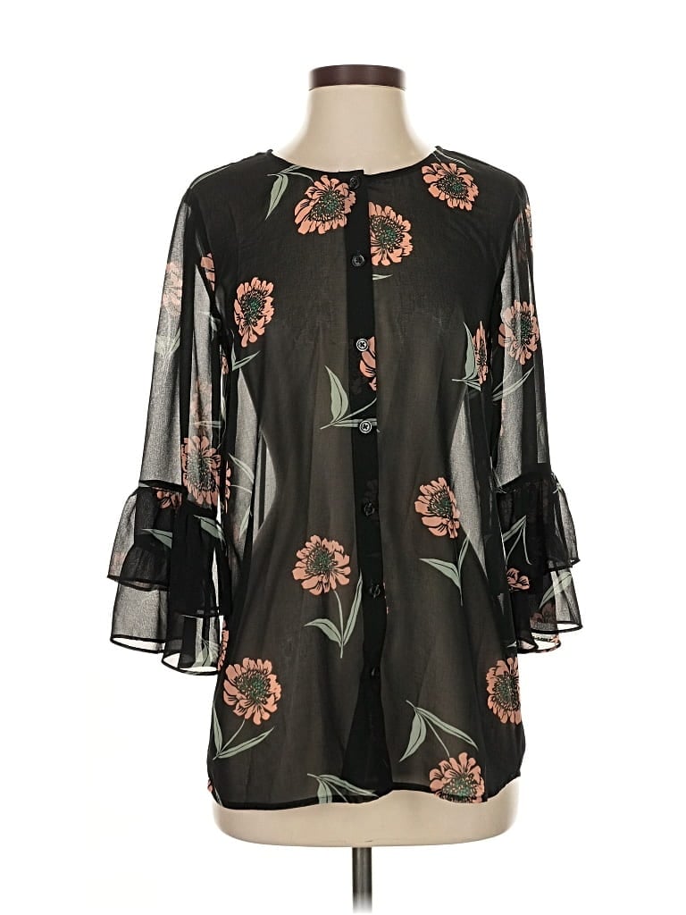 Pre-owned Cabi 3/4 Sleeve Blouse In Black