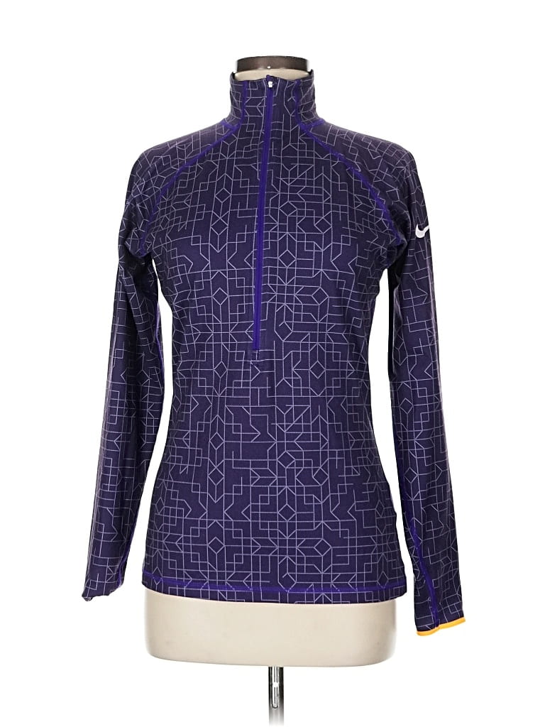 Pre-owned Nike Long Sleeve Top Purple Turtleneck Tops