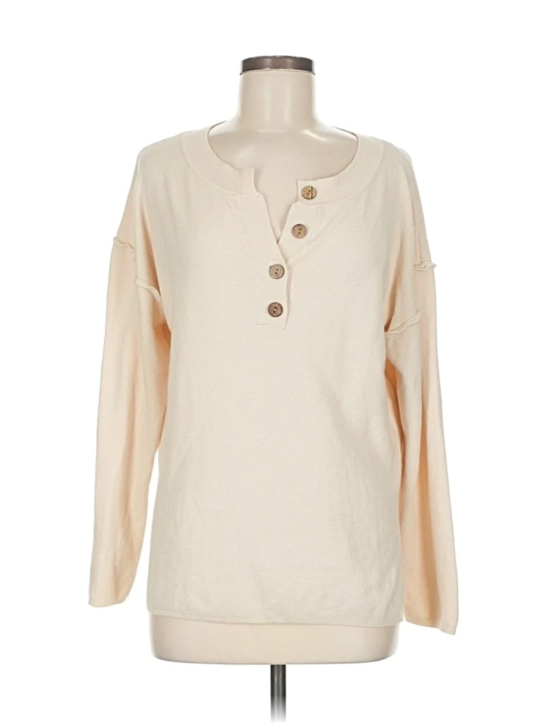 Pre-owned Unbranded Pullover Sweater In White