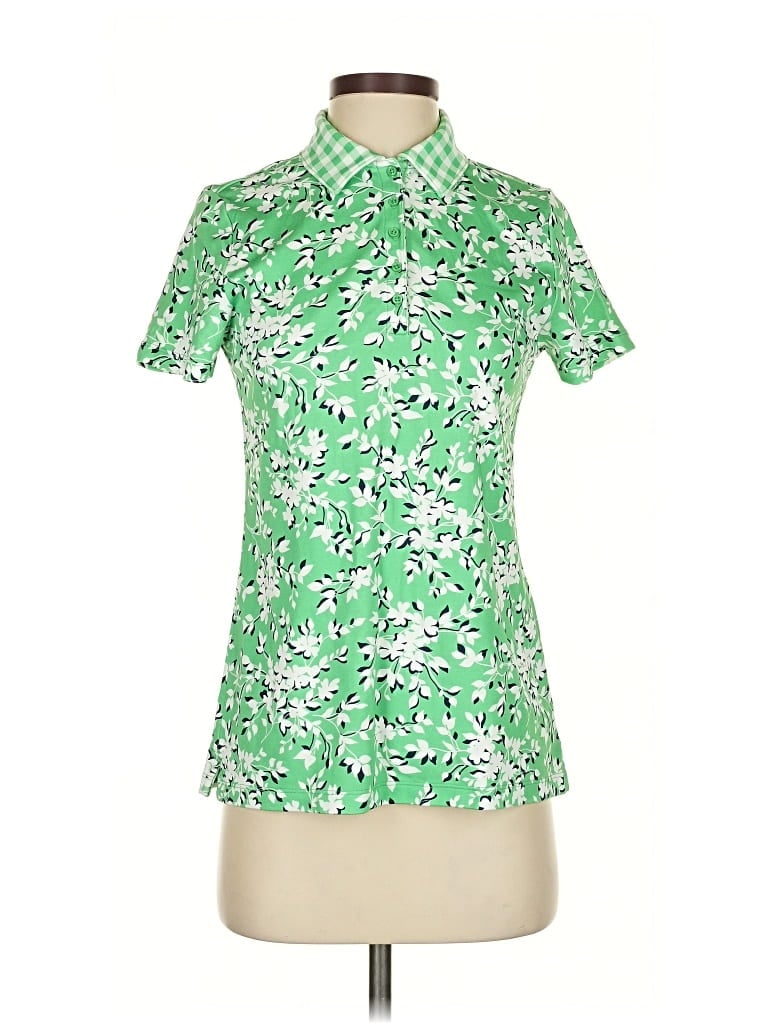 Pre-owned Draper James Short Sleeve Polo Shirt In Green