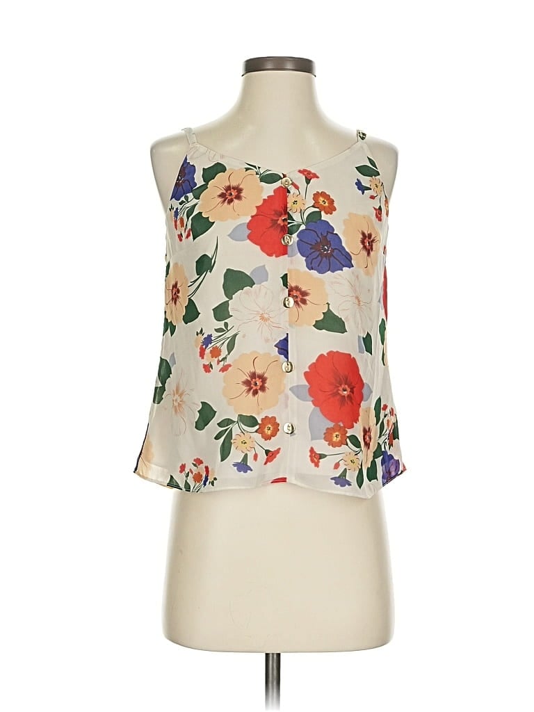 Pre-owned Cabi Sleeveless Blouse In White