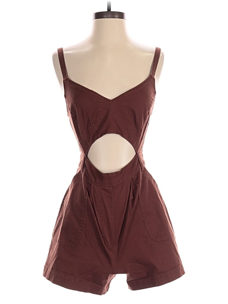 Pre-owned Urban Outfitters Romper In Burgundy