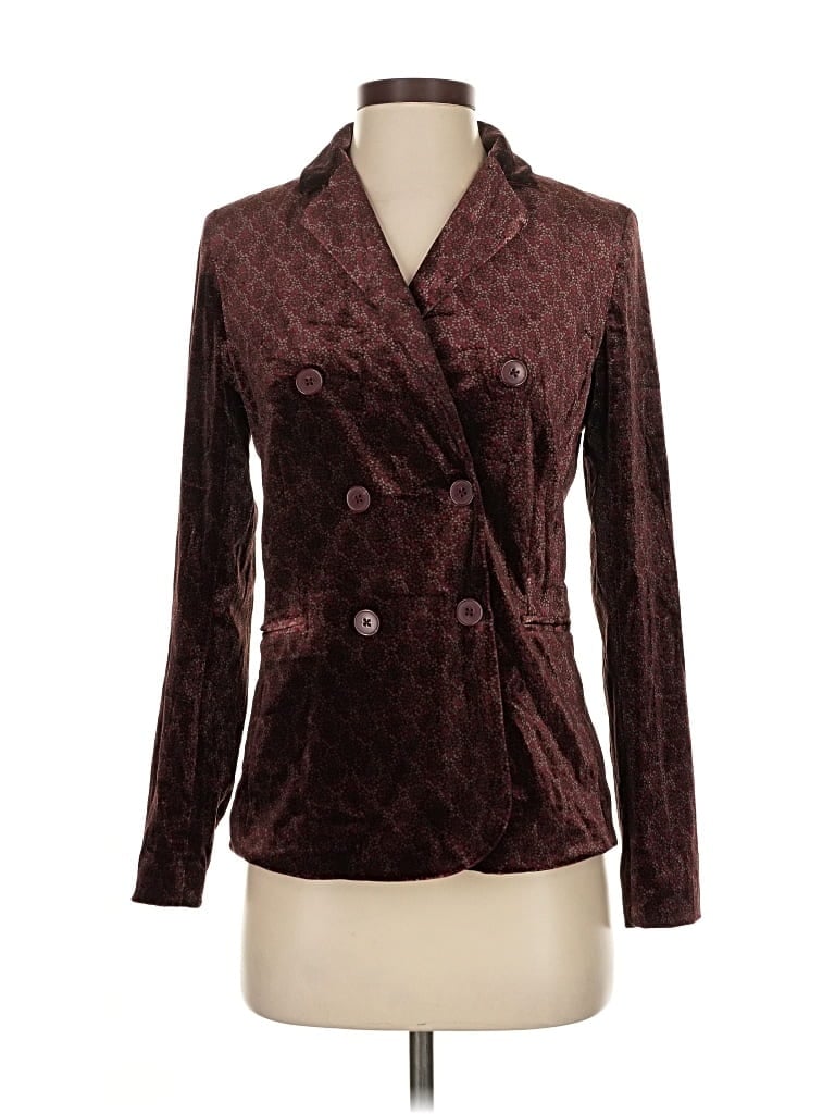 Pre-owned Carolina Belle Blazer Jacket In Burgundy