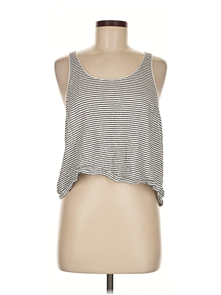 Pre-owned Eileen Fisher Tank Top Silver Strapless Neckline Tops