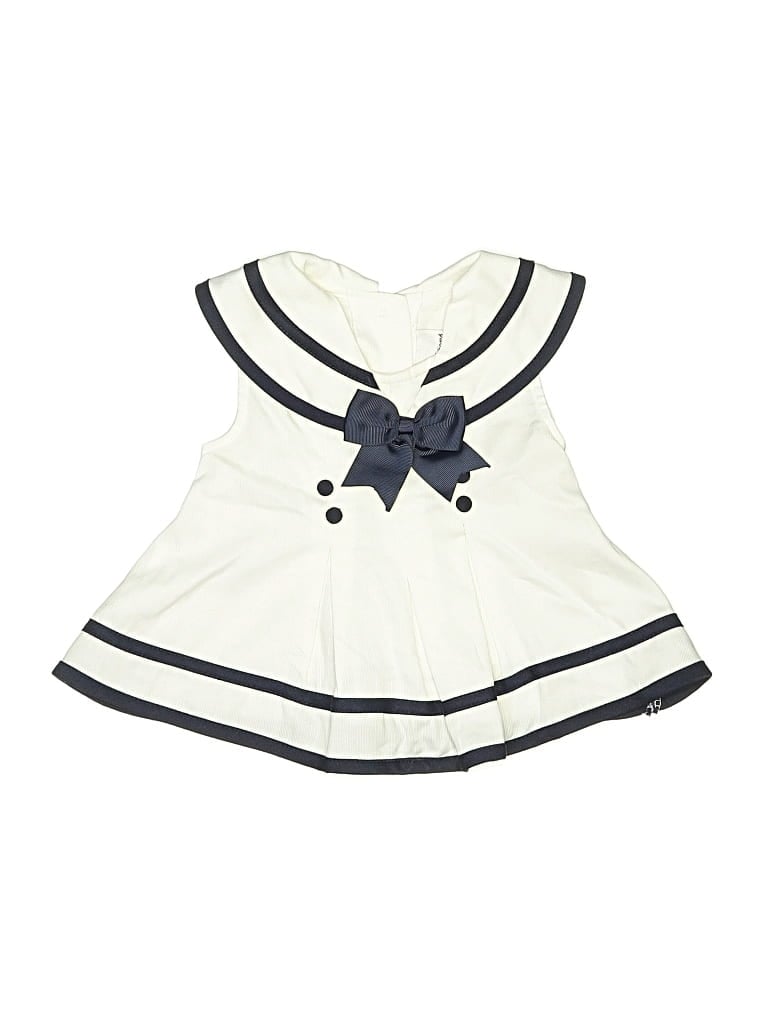 Pre-owned Rare Editions Babies' Sleeveless Top White Ruffles Neckline Tops