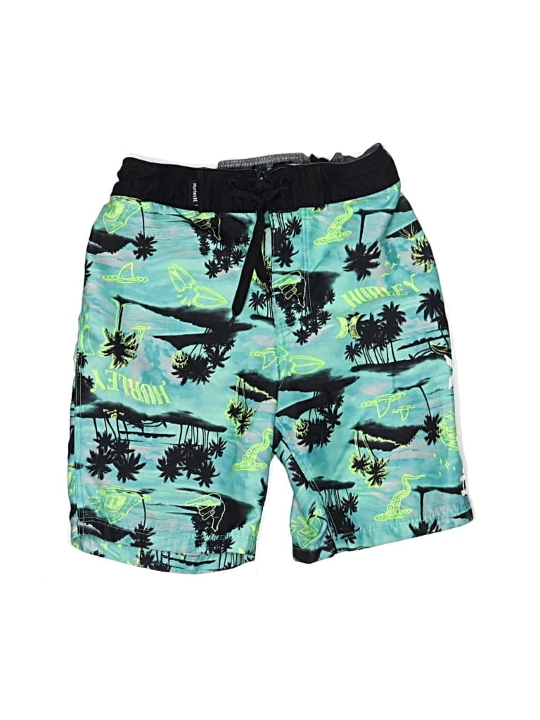 Pre-owned Hurley Kids'  Board Shorts In Green