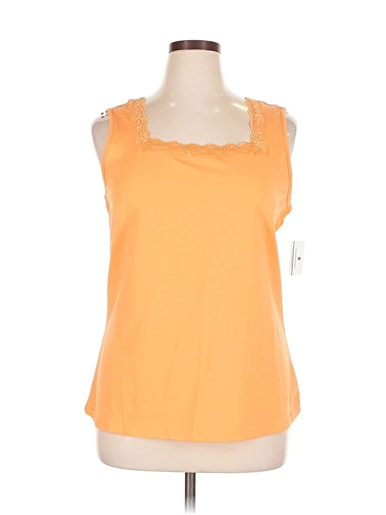 Christopher & Banks Sleeveless Top Orange Sweetheart Neckline Tops In Yellow