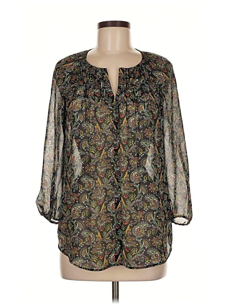 Pre-owned Daniel Rainn 3/4 Sleeve Blouse In Green