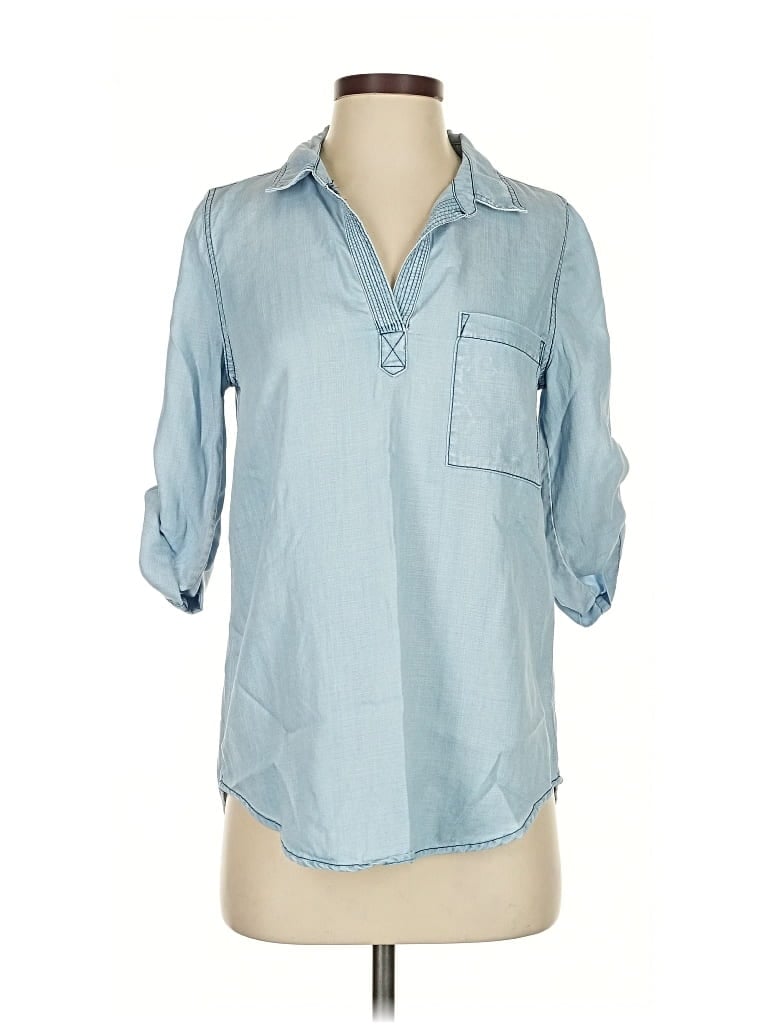 Pre-owned Skies Are Blue 3/4 Sleeve Button Down Shirt In Blue