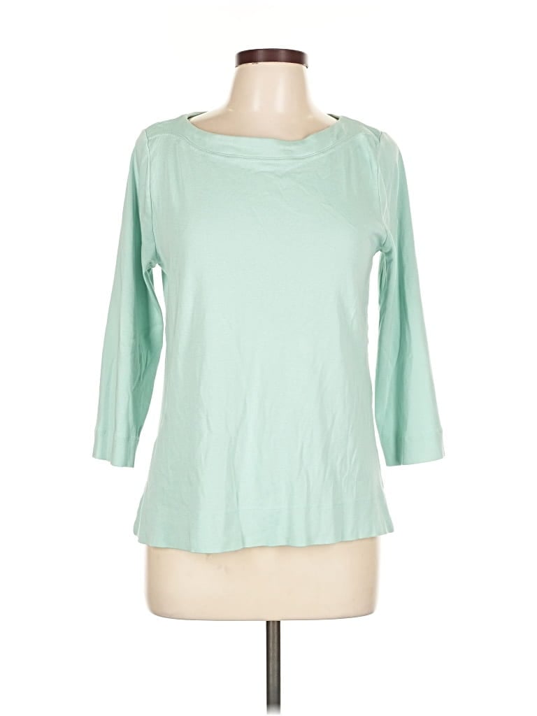 Pre-owned Chico's 3/4 Sleeve T-shirt In Green