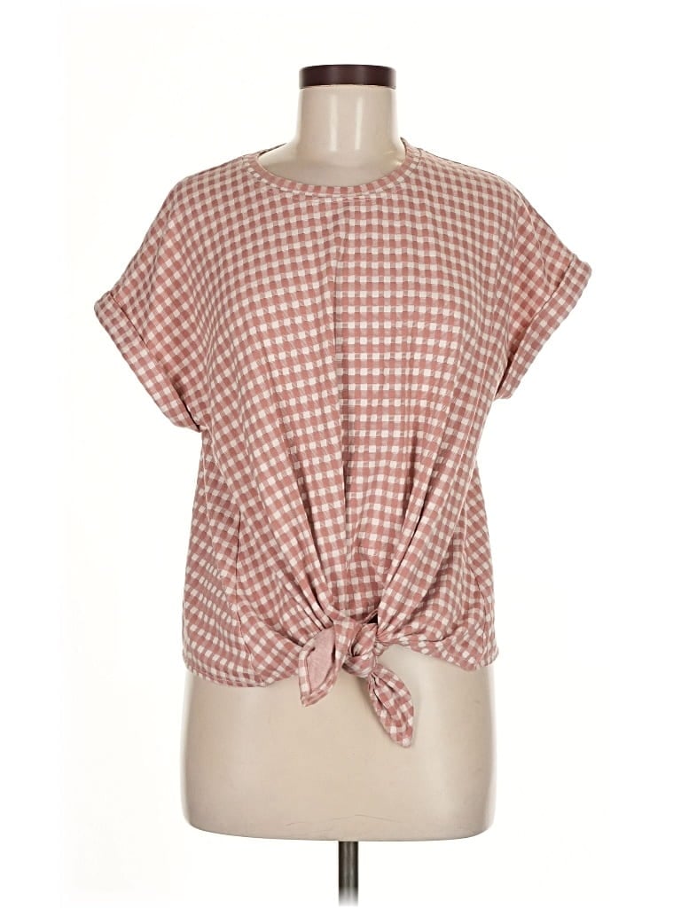 Pre-owned Lou & Grey For Loft Short Sleeve Blouse In Red