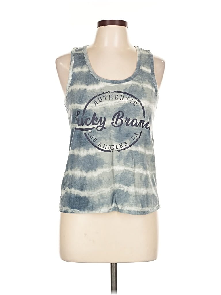 Pre-owned Lucky Brand Tank Top Blue Halter Neckline Tops