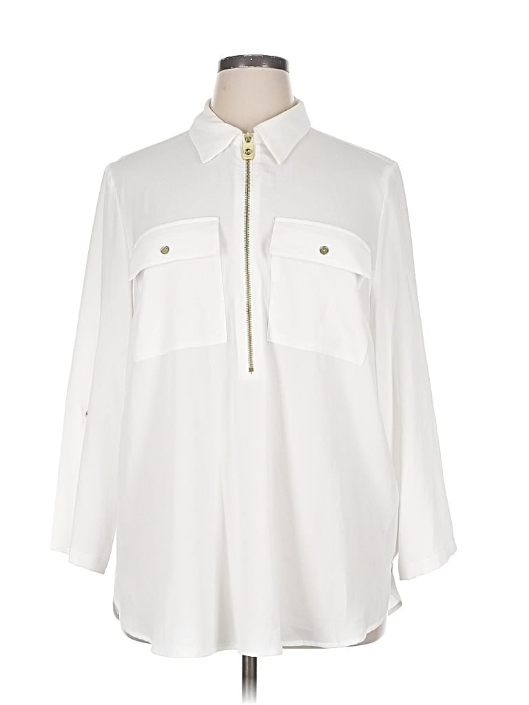 Pre-owned Michael Michael Kors 3/4 Sleeve Blouse In White