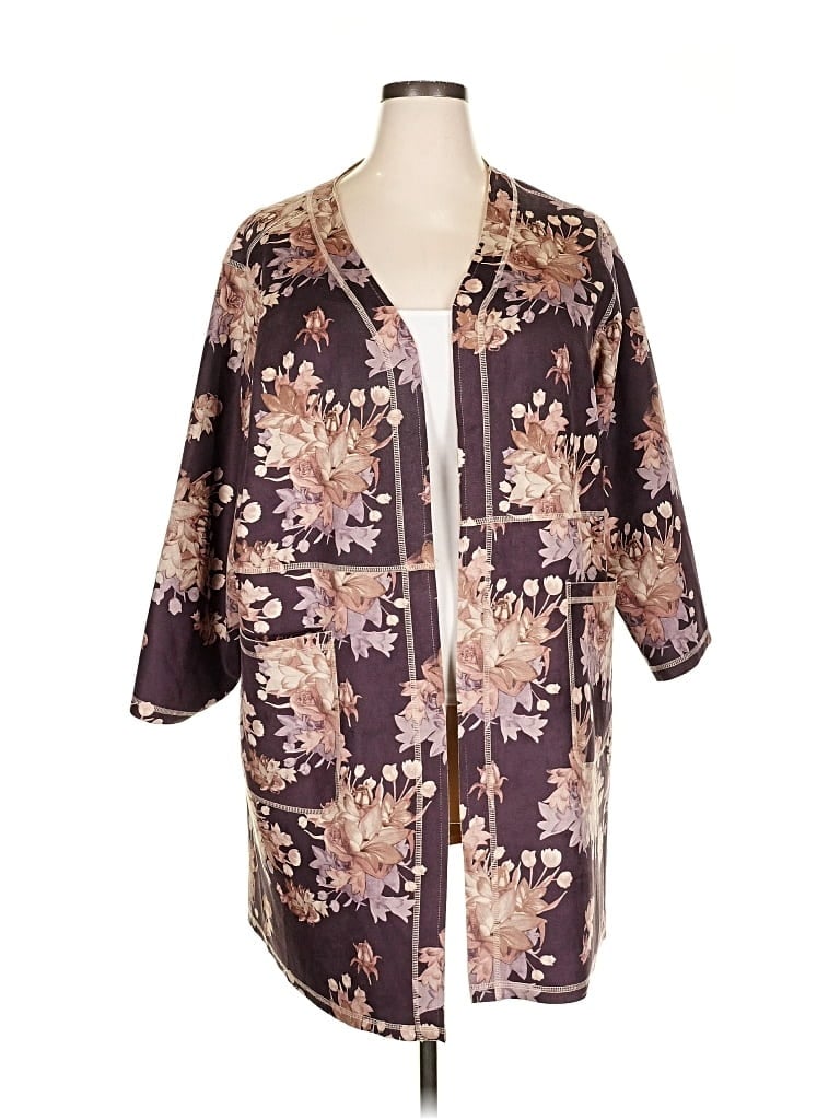 Pre-owned Chelsea & Theodore Cardigan Sweater In Purple