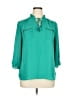 Takara 100% Polyester Teal 3/4 Sleeve Blouse Size XL - photo 1