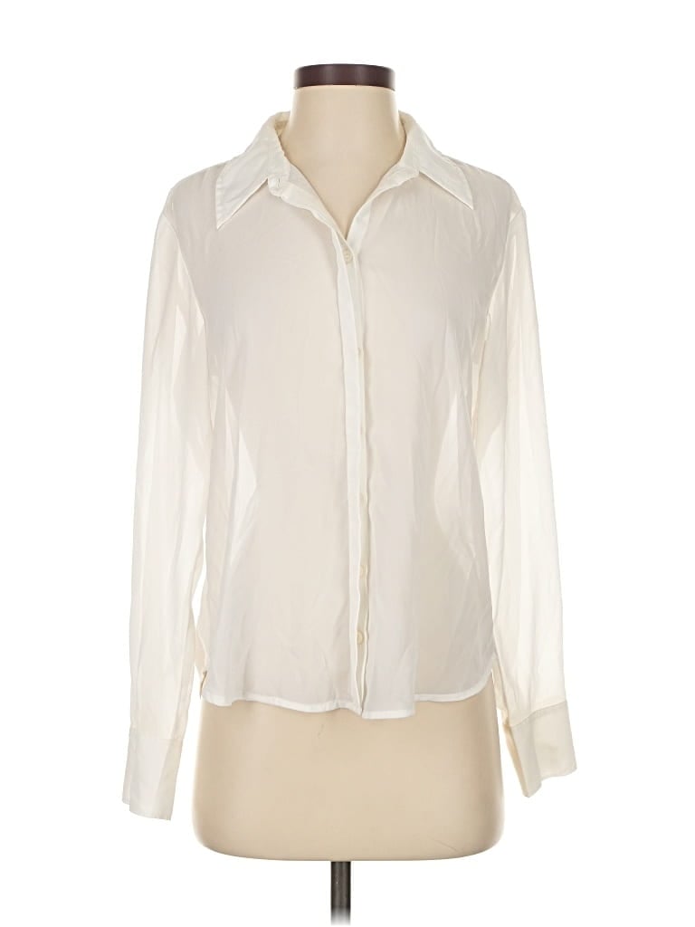 Pre-owned Abercrombie & Fitch Long Sleeve Blouse In White