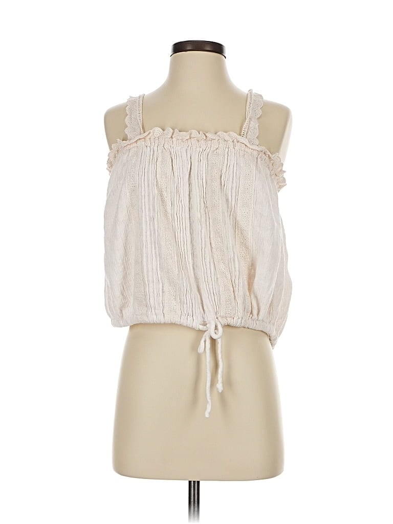Pre-owned Free People Tank Top Ivory Halter Neckline Tops In White