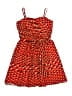 Manoukian 100% Polyester Print Orange Red Cocktail Dress Size 2 - photo 1