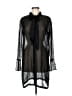 Theory Black Long Sleeve Silk Top Size 6 - photo 1