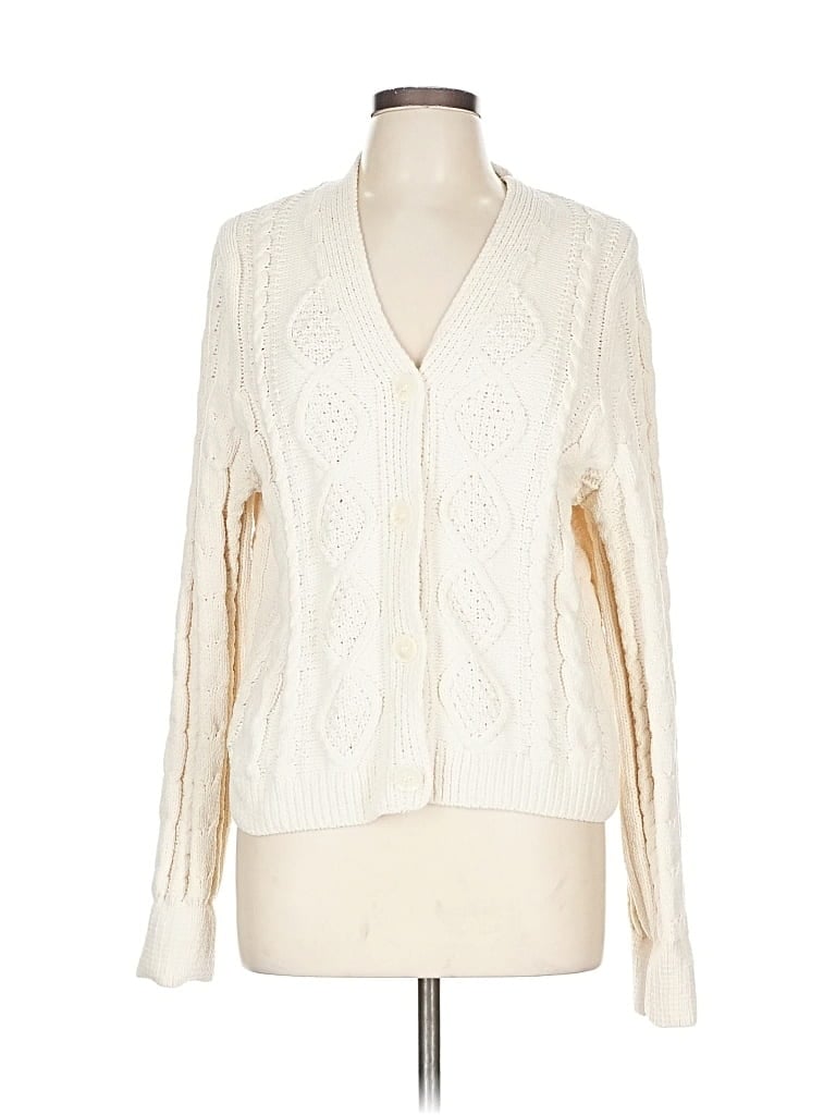 Pre-owned Hazel Cardigan Sweater In White