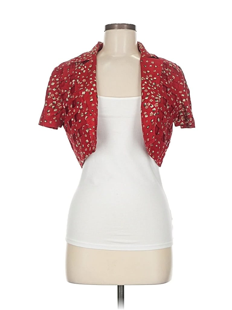Pre-owned Karin Stevens Blazer Jacket In Red