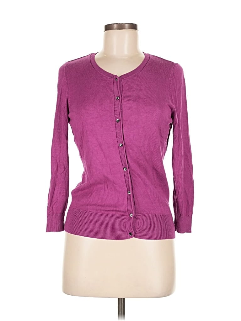 Pre-owned Halogen Cardigan Sweater In Purple