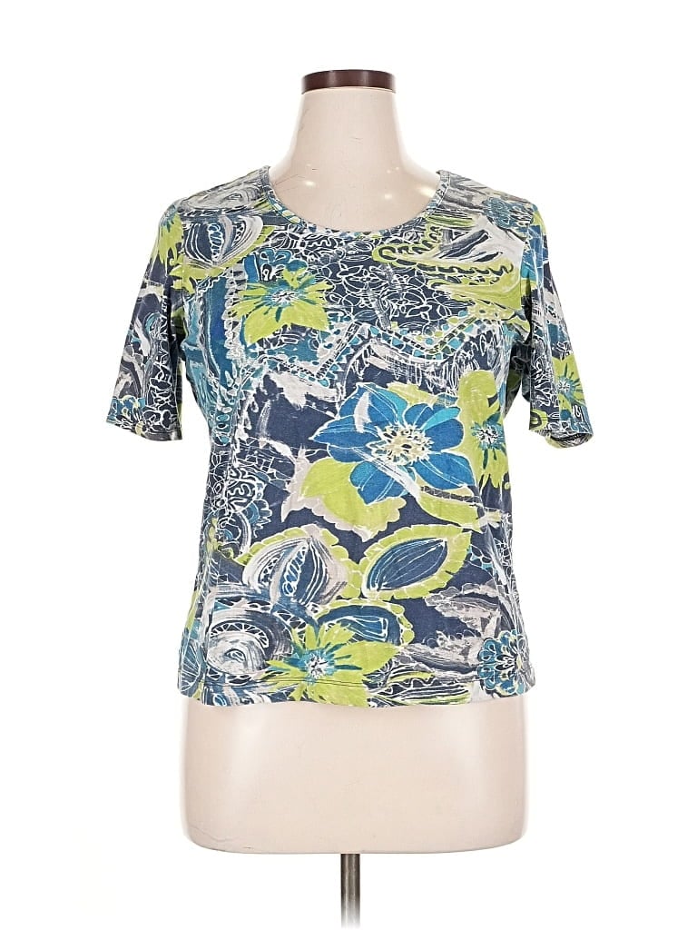 Pre-owned Chico's Short Sleeve T-shirt In Blue