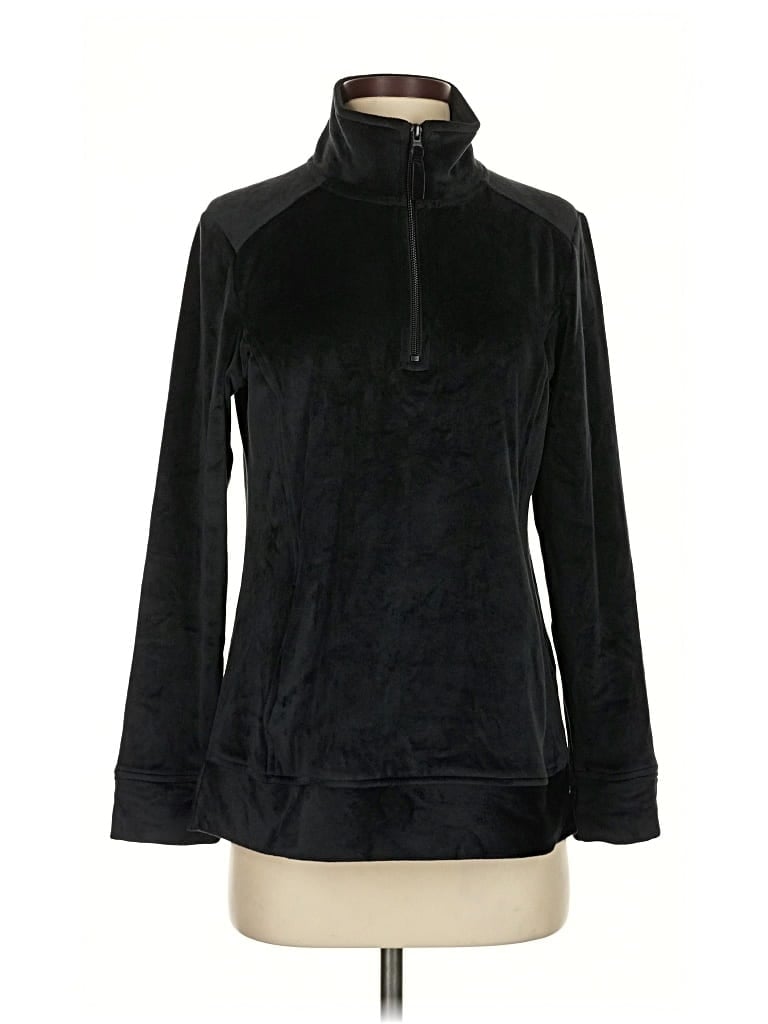 Pre-owned Croft & Barrow Fleece Jacket In Black