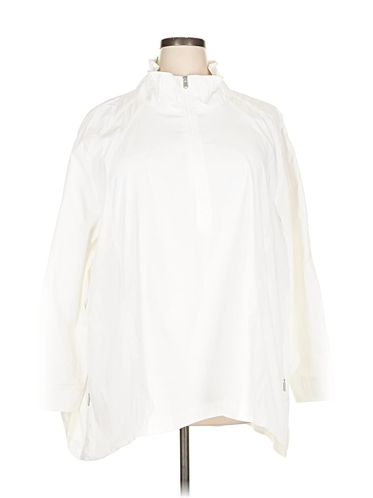 Pre-owned Athleta Track Jacket In White