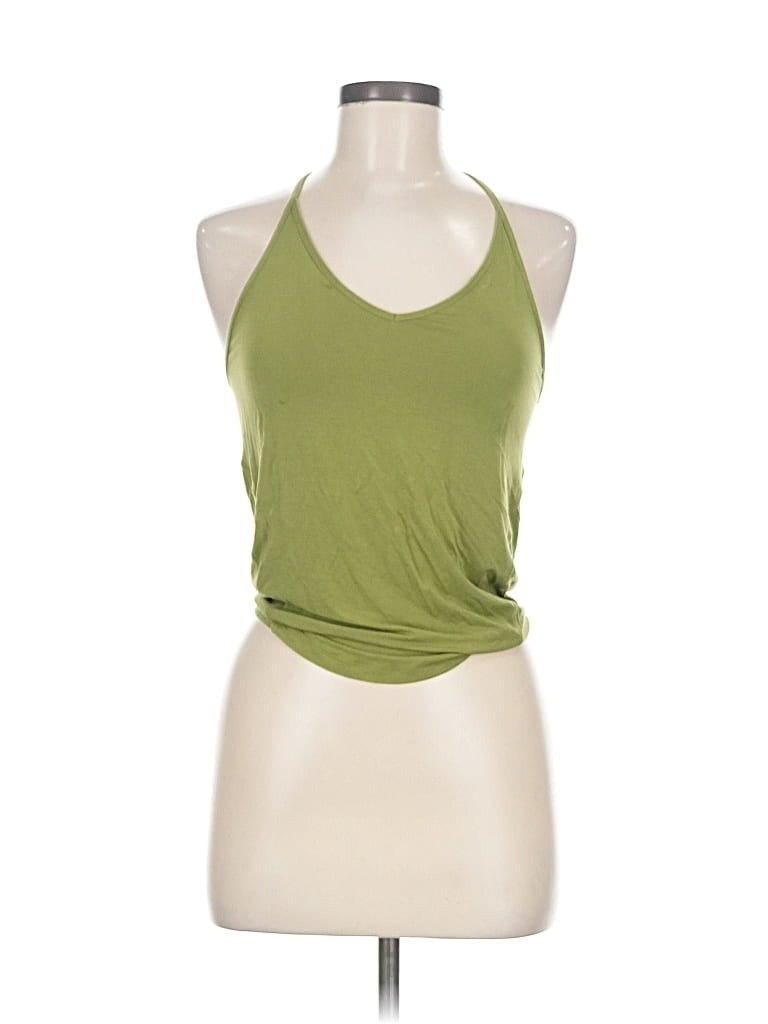 Pre-owned Lululemon Athletica Tank Top Green Halter Neckline Tops