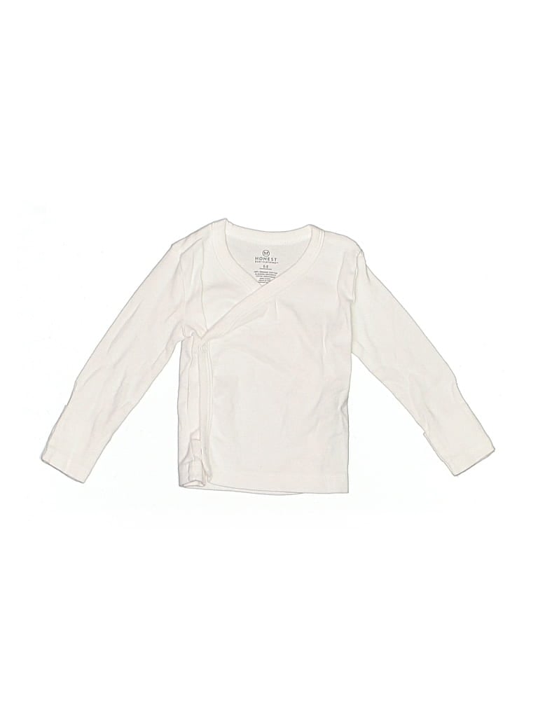 Pre-owned Honest Baby Clothing Babies' Long Sleeve T-shirt In White