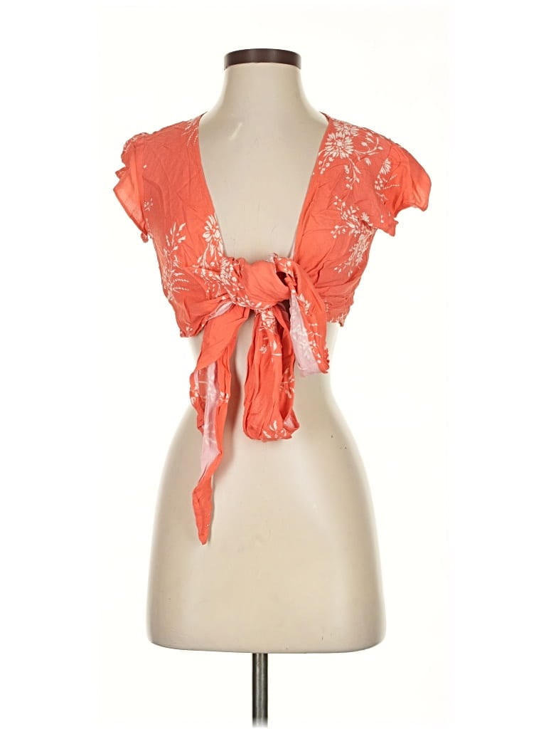 Pre-owned Flynn Skye Sleeveless Blouse In Orange