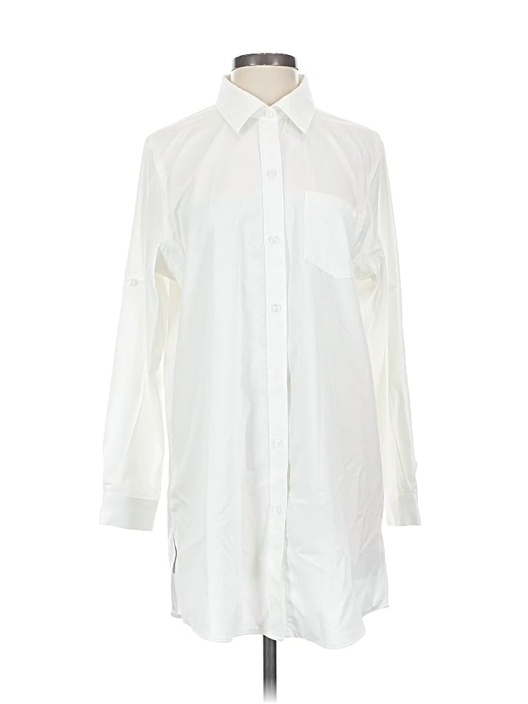 Pre-owned Assorted Brands Long Sleeve Blouse In White