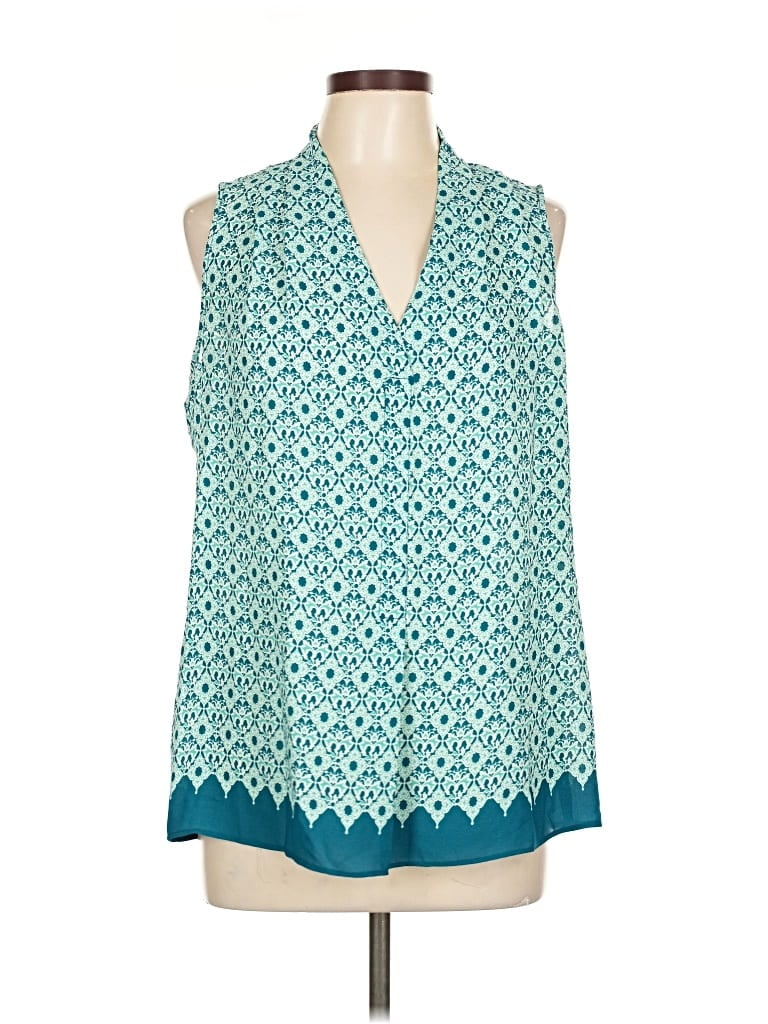Pre-owned Rose + Olive Sleeveless Blouse In Blue