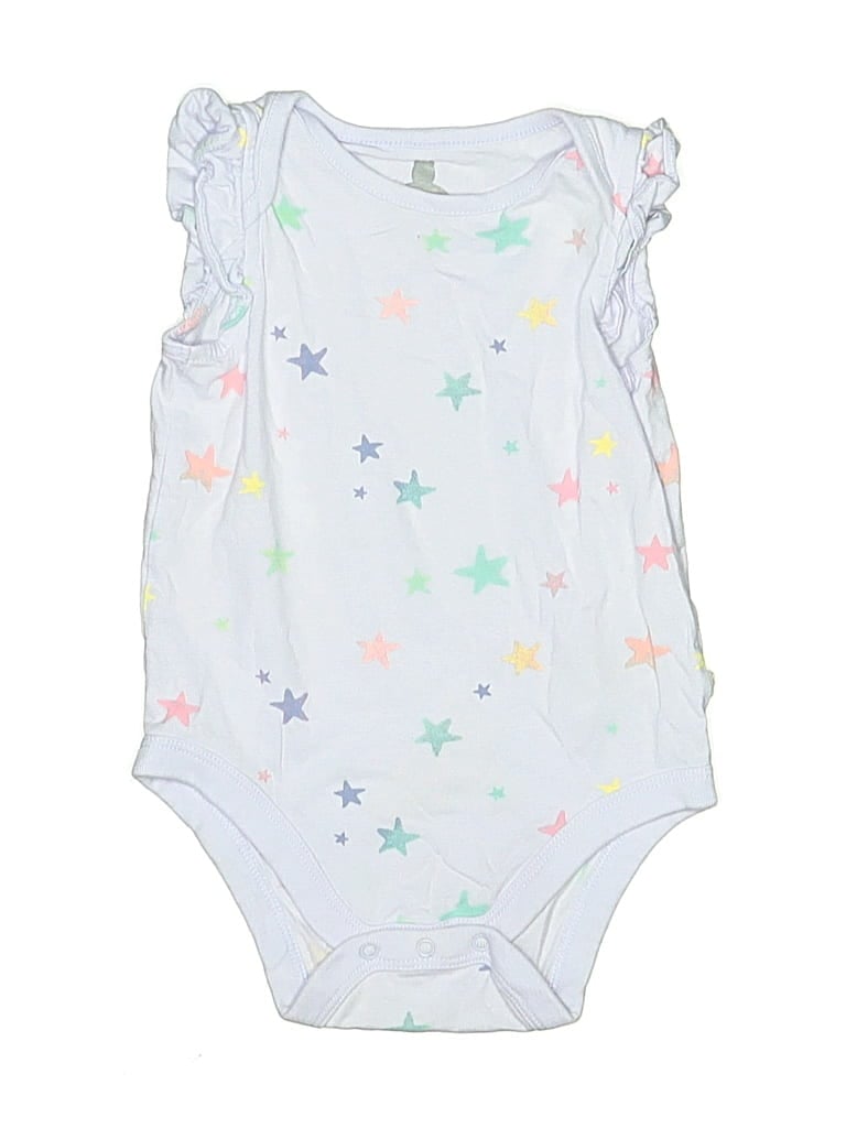 Pre-owned Baby Gap Babies' Short Sleeve Onesie In White