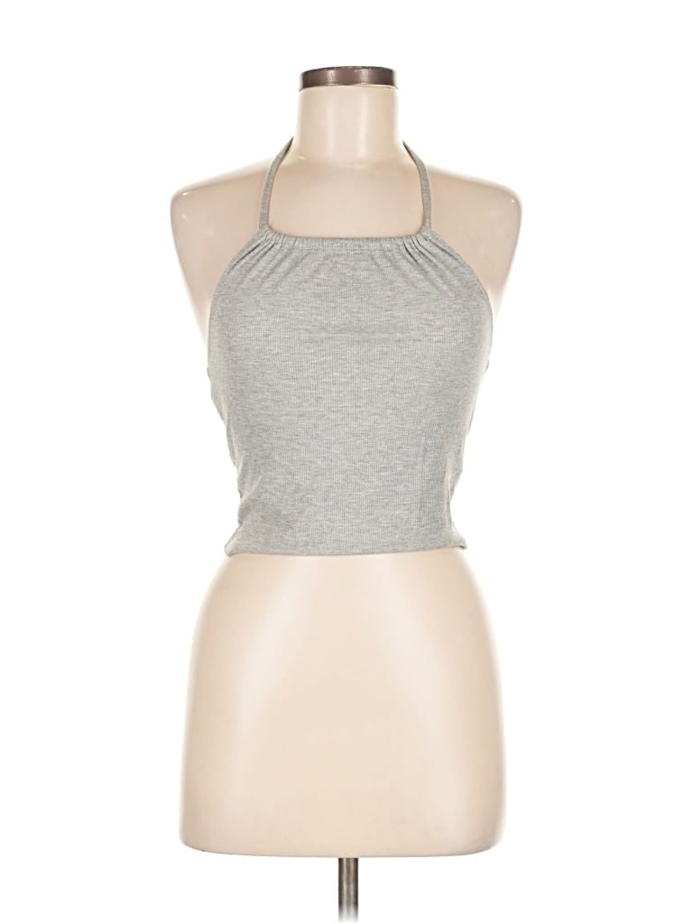 Pre-owned Bdg Tank Top Gray Halter Neckline Tops